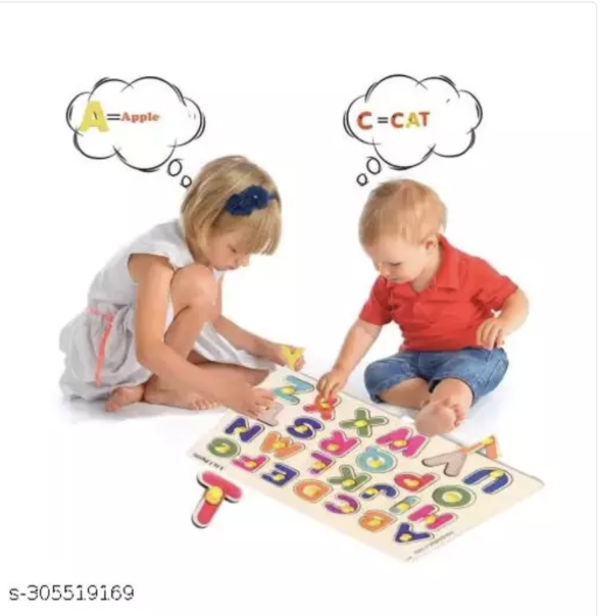 English Capital Alphabets Wooden Board kids learning educational toys ABCD Board for Boys,Girls,kids puzzle - Image 4